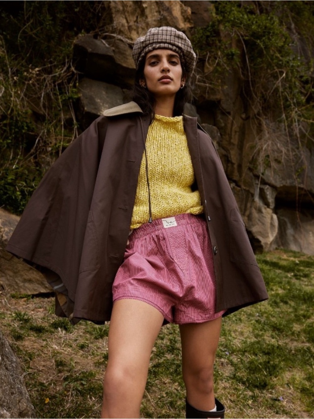 Free People Bailey Cape Jacket in Brown